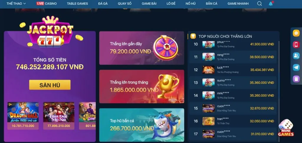 Bước 2: Chọn Nạp/Rút Tiền